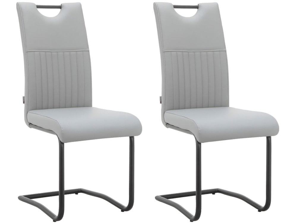 Danish Style Jedálenská stolička Sakai (SET 2 ks), syntetická koža, sivá
